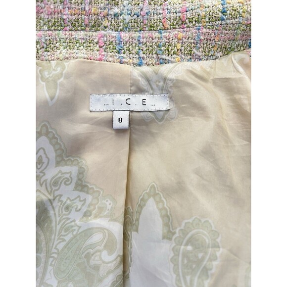 Tweed Fringe Fairy Jacket Y2K Clueless Pastel, Parisian Bouclé Blazer Plaid VTG - Picture 14 of 16